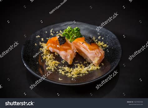 Aburi Salmon Nigiri Burned Salmon Sushi Stock Photo 1027955704