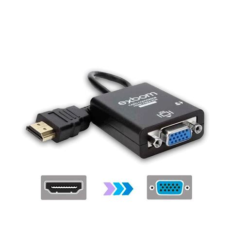 Cabo Conversor Hdmi Macho P Vga F Mea Udio Exbom Cc Hv