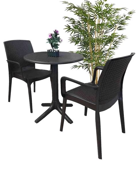 Romanoset Maya Bistro Set Bahçe Balkon Masa Sandalye Seti 60cm Yuvarlak