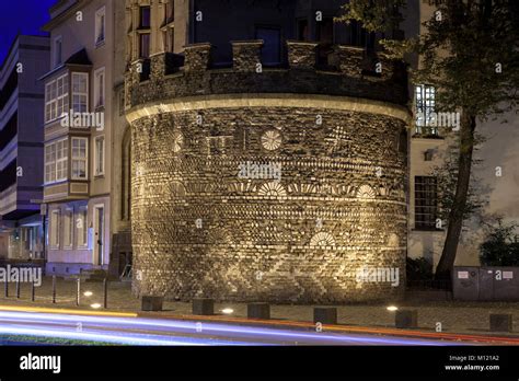 Germany, Cologne, the Roman tower at the Zeughaus street, it was the ...