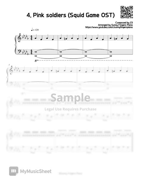 Squid Game Ostbgm 4 Pink Soldiers Theme Series Sheets By Sunny Fingers Piano