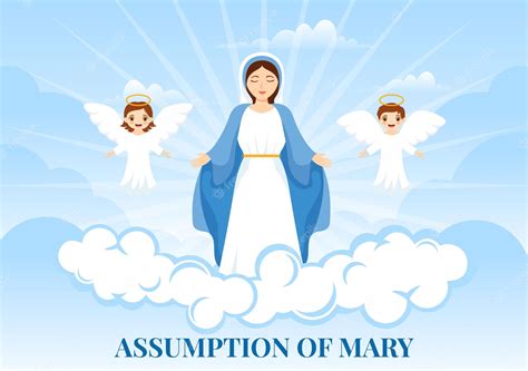 Premium Vector Assumption Of Mary Vector Illustration With Feast Of