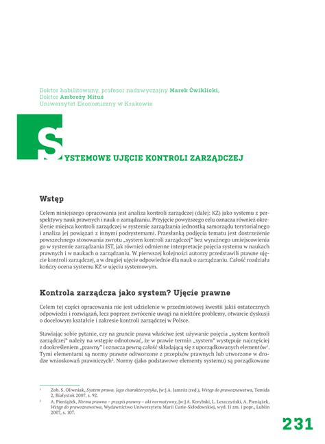 Pdf Systemowe Uj Cie Kontroli Zarz Dczej