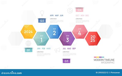 Business Step Timeline Infographic Arrow Template Modern Milestone