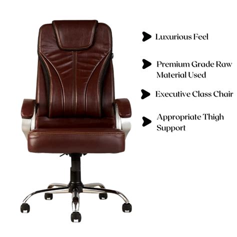 Leatherette Brown Ergonomic High Back Revolving Office Chair At Rs