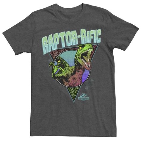 Mens Jurassic World 80s Retro Raptor Rific Dino Graphic Tee 80s Retro Graphic Tees