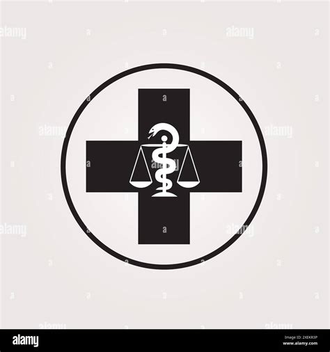 Swiss Pharmacy Icon with Caduceus Symbol in Black and White Colors - Swiss Cross Symbol in ...