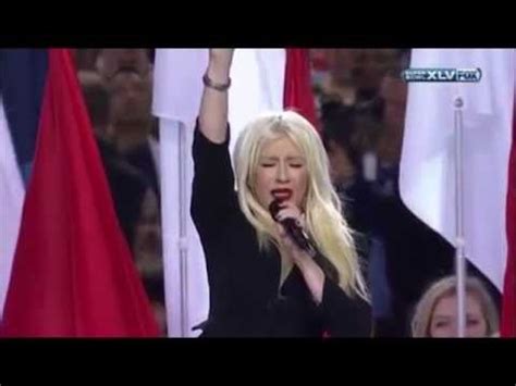 Christina Aguilera Sings The National Anthem Naked Gun Style Youtube