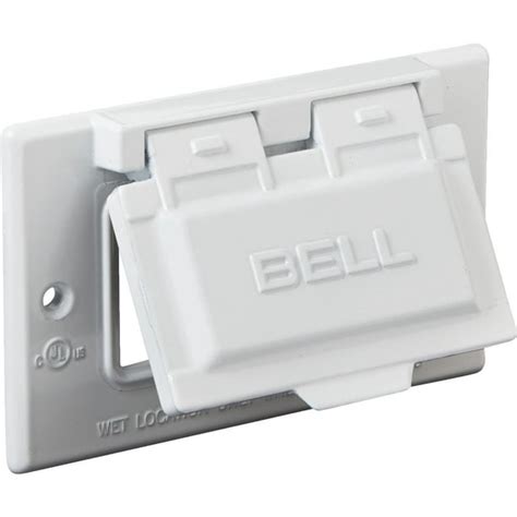 Bell Single Gang Rectangular Aluminum White Gfci Outdoor Box Cover 5101