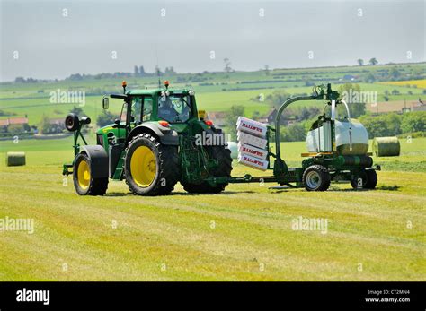 Mechanized Haylage Harvesting Tractor With Appliance For Wrapping