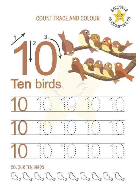 Number 10 Worksheet for Kids (PDF, Free) | Worksheets, Learning numbers ...