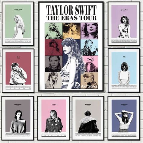 Taylor Swift Music Poster - The Eras Tour Pop Album Canvas Painting HD ...