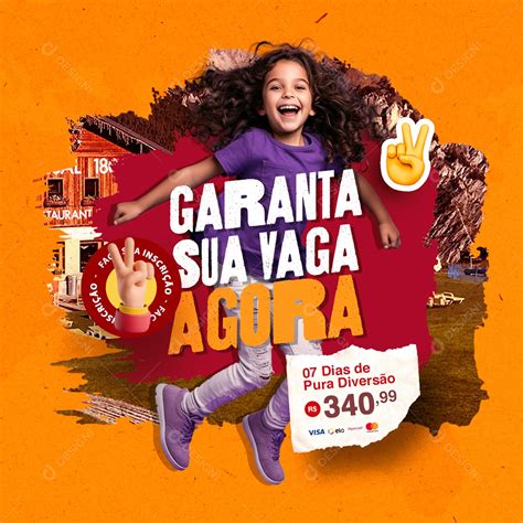 Férias Garanta sua Vaga Agora Dias de Pura Diversão Social Media PSD