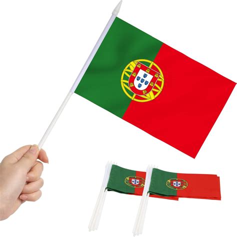 Anley Portugal Mini Flag 12 Pack Hand Held Small Miniature Portuguese