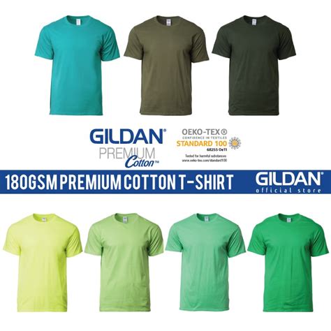 GILDAN World 1 76000 Premium Cotton Unisex Plain Round Neck T Shirt