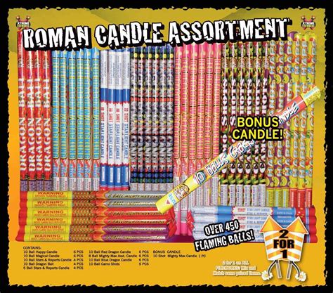 Roman Candle Assortment - Xtreme Fireworks of Wisconsin