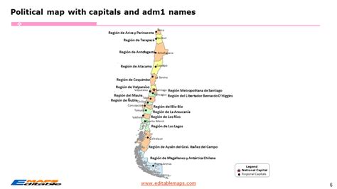 Chile map with 16 Regions - Editable PowerPoint Maps