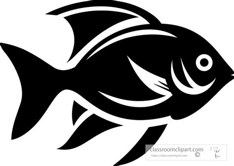 New Clipart-iconic fish shape in a simple vector style