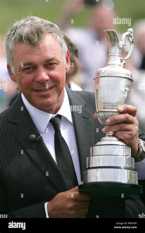 Northern Irish golfer Darren Clarke poses with the Claret Jug at Royal ...