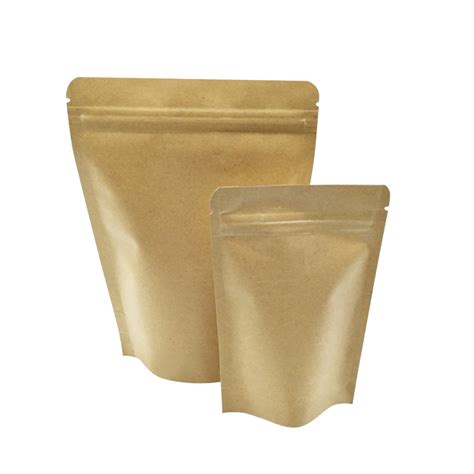 Snack Use And Food Industrial Use Zipper Kraft Paper Bag Kolysen