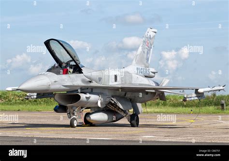 A Polish Air Force F-16 Block 52 at Cambrai Air Base, France, during ...