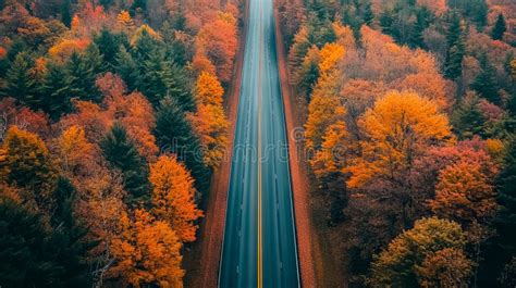 Autumn Road Landscape in Beautiful Nature Stock Photo - Image of ...