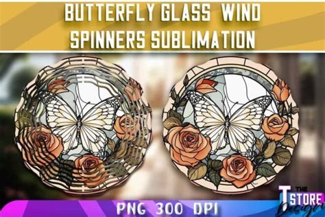 Butterflies Stained Glass Wind Spinners Graphic By The T Store Design