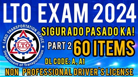 Lto Non Professional Exam Reviewer Part Code A A Tagalog