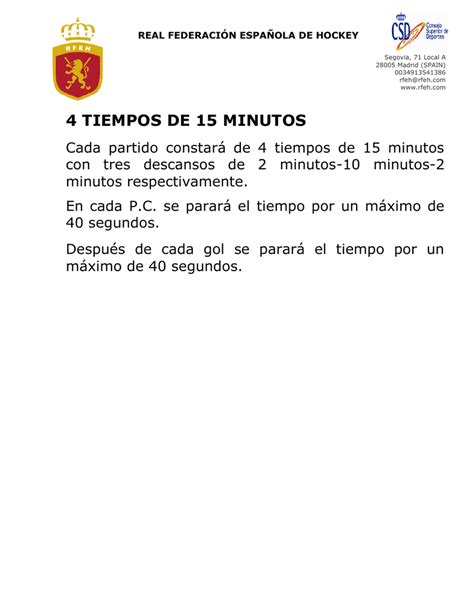 4 TIEMPOS DE 15 MINUTOS