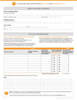 Fillable Online Nomination Of Beneficiary Form Fax Email Print PdfFiller