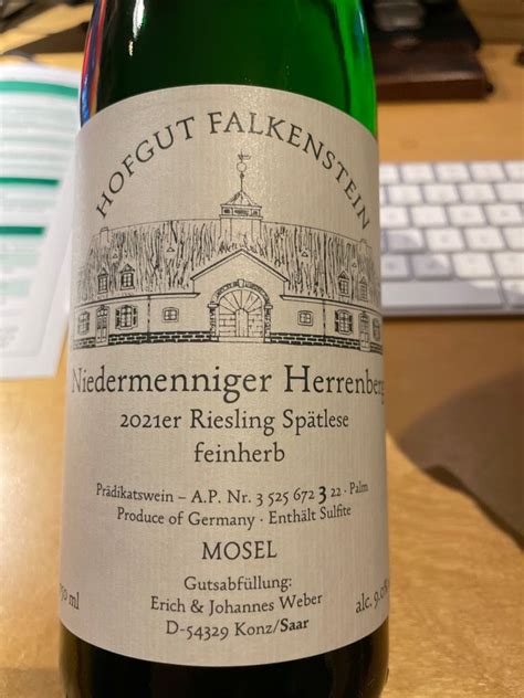 2021 Hofgut Falkenstein Niedermenniger Herrenberg Riesling Spätlese