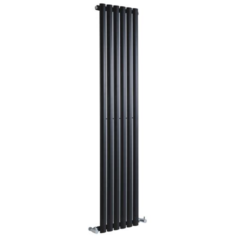 Revive Black Vertical Single Panel Designer Radiator X