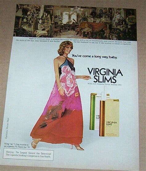 1976 Print Ad Virginia Slims Cigarette Cheryl Tiegs Smoking Hanae Mori