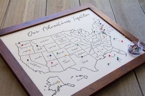 Diy Kit Push Pin Map Make Your Own Push Pin Map Custom Map Etsy