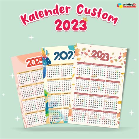 Jual Kalander Dinding 2023 Kalander Custom Kalender 2023 Aesthetic Kalender 2023 Jawa