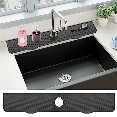 Sink Splash Guard X Longer Faucet Mat Silicone Sink Splash