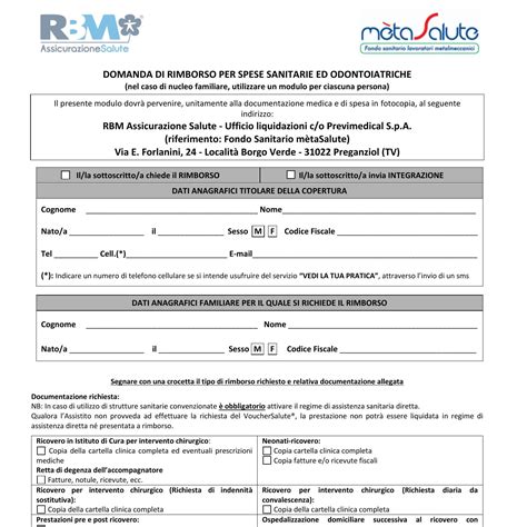 Modulo Di Rimborso Metasalute Pdf Docdroid