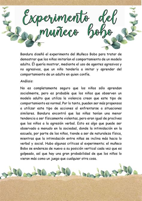 Experimento Del Mu Eco Bobo Bandura Dise El Experimento Del Mu Eco