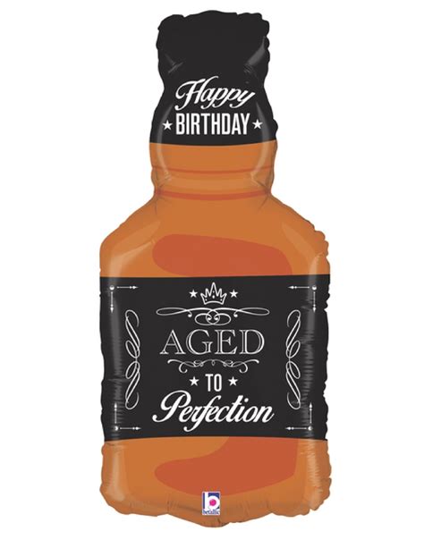 Beverage Aged To Perfection Whiskey Happy Birthday Foil Balloon 34inch Give Fun