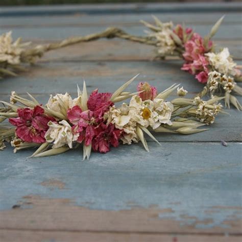 Rustic Country Dried Flower Hair Crown Etsy Flowers In Hair Crown