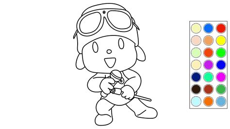 como dibujar y colorear a pocoyo dibujos para niños YouTube