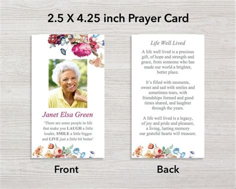 Paper And Party Supplies Pink Roses Funeral Prayer Card Memorial Card For Remembrance Template