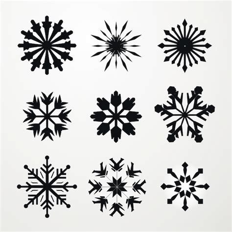 Premium Photo | Minimalist Snowflake Vector Art Bold And Graceful Snowflakes On White Background