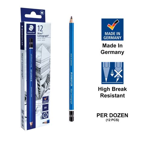 STAEDTLER Mars Lumograph 100 8B Sketching Drawing Pencil Pencil 12pcs