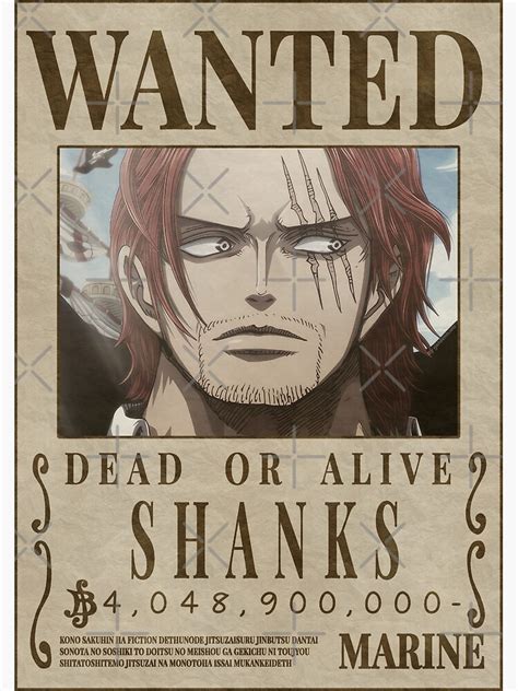 Red Haired Shanks Wanted Poster One Piece Bounty 2023 Updated Price