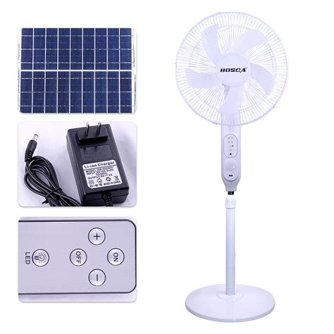 BOSCA 16 Solar Rechargeable Fan 25W Stand Fan Floor Fan Solar Panel