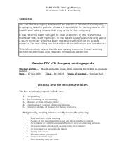 Bsbadm Manage Meetings Assessment Task Case Study Docx