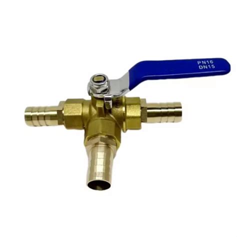 8mm Hose Barb Three Way Tee Type T Port Brass Ball Valve For Water Oil