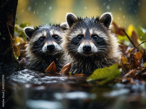 Raccoon in its Natural Habitat, Wildlife Photography, Generative AI Stock Photo | Adobe Stock