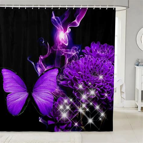 Lavender Shower Curtain Bridal Themed Classic Floral Wedding Design